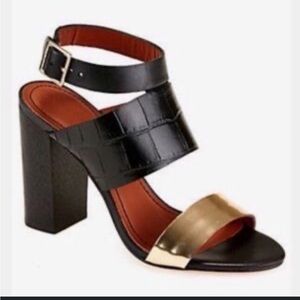 Elizabeth and James Claire Heels — Size 6 Black/Gold EUC